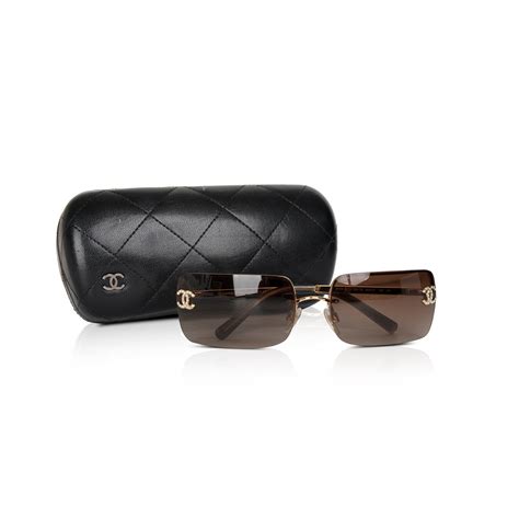 CHANEL Crystal CC Logo Sunglasses 4104